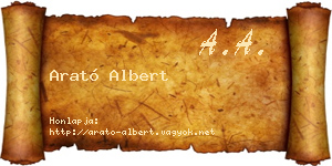 Arató Albert névjegykártya