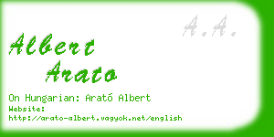 albert arato business card